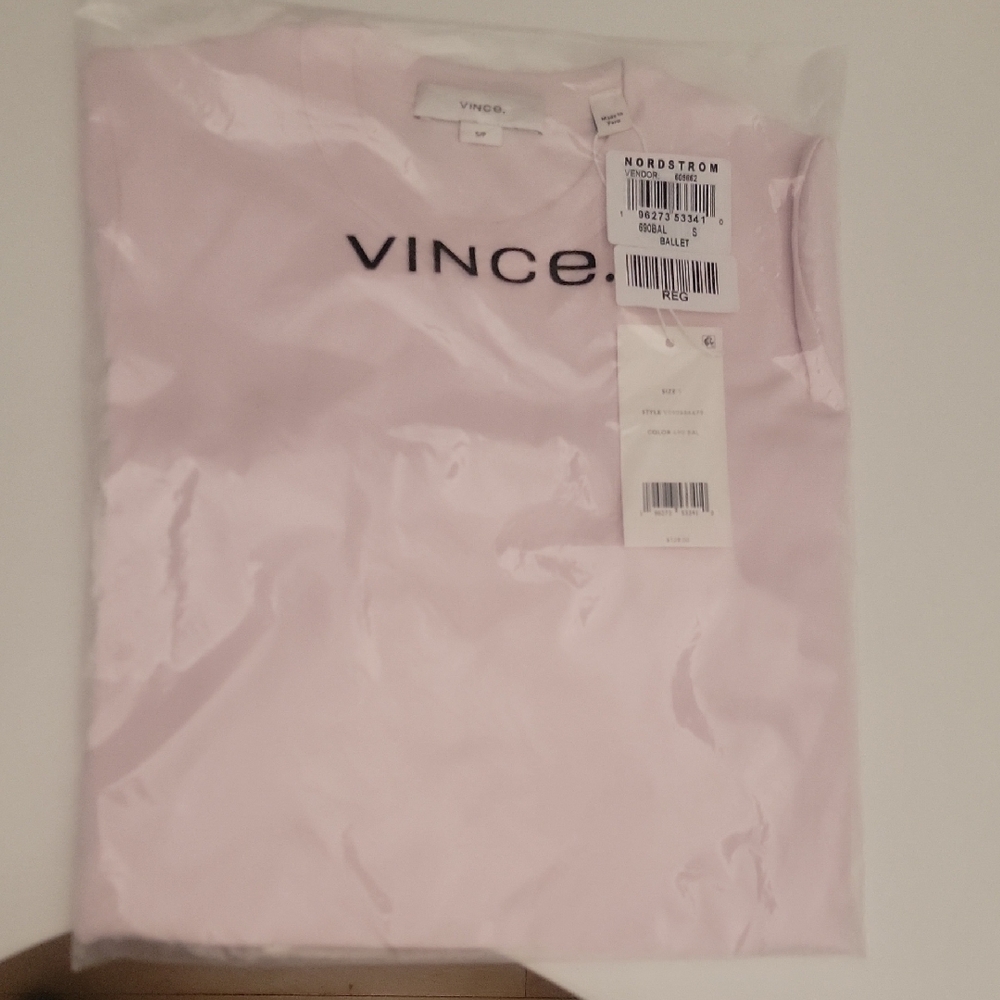 Vince Light Pink Logo Tee